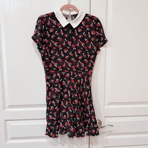 Forever 21 Floral Collar Bow Mini Dress